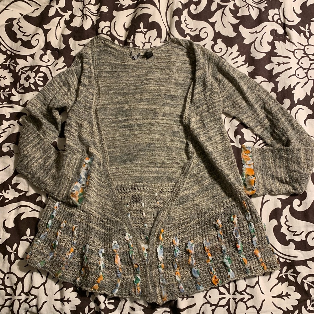 BKE Cardigan w/ ribbon embellishments
